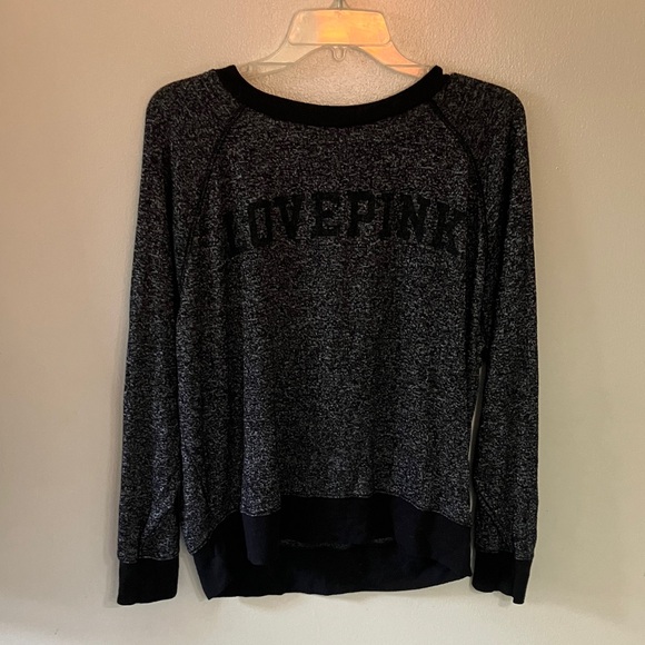 Victorias secret VS pink cozy crew black sweatshirt pullover - Picture 3 of 5
